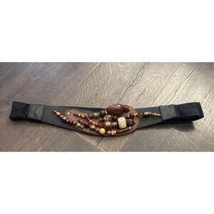 VTG Carolyn Tanner Designs Atlanta Belt Adjustable Blk Brown Copper Cinch Belt